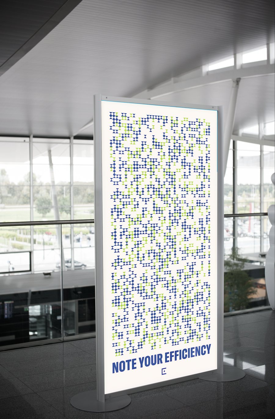 Note Your Efficiency poster in an airport