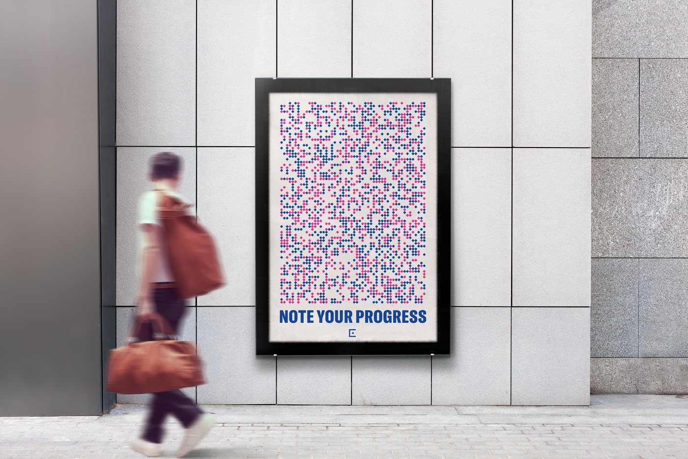 Note Your Progress poster on a wall