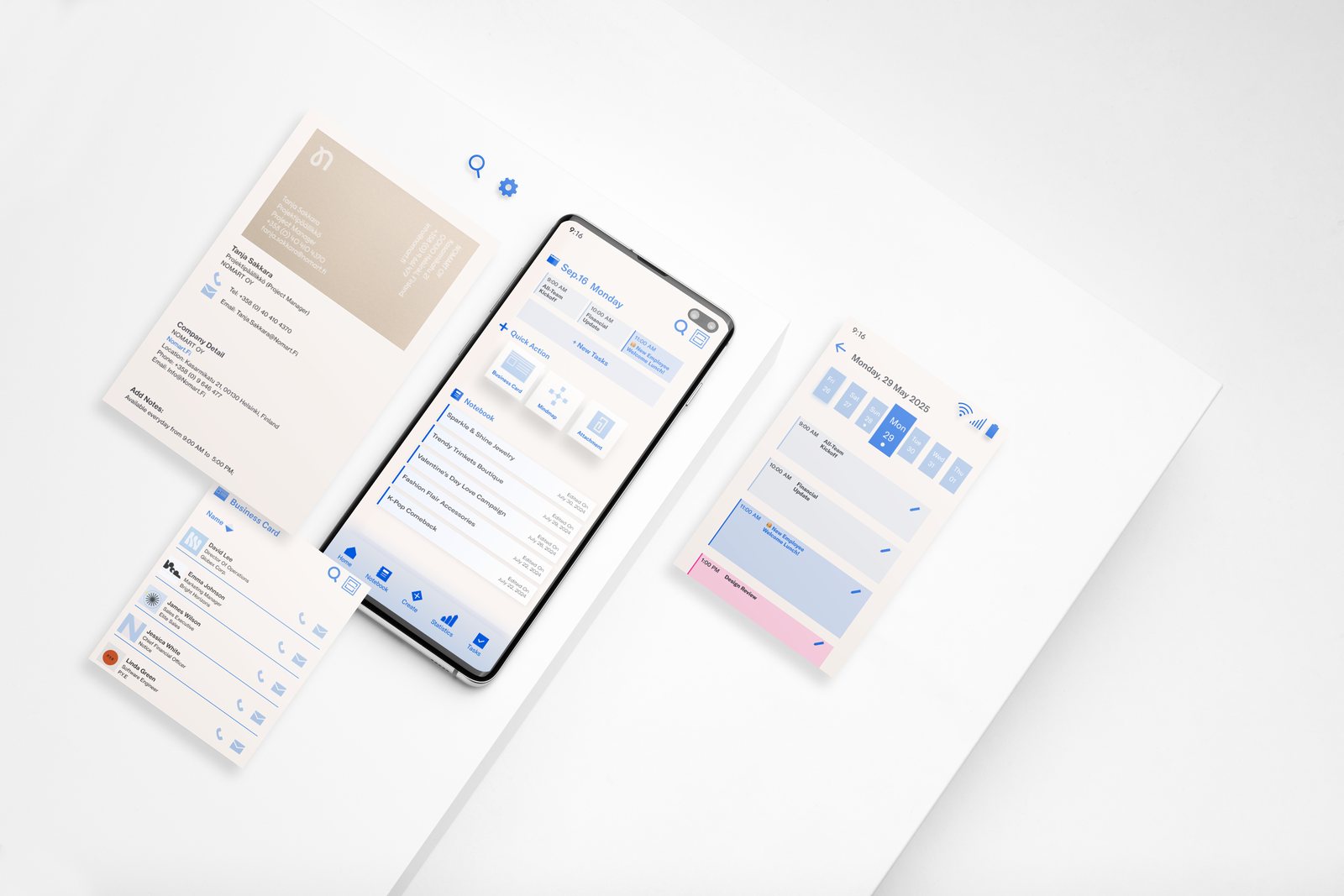 Evernote mobile interface mockups