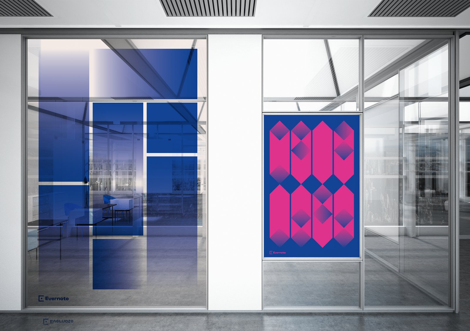 Evernote posters in an office