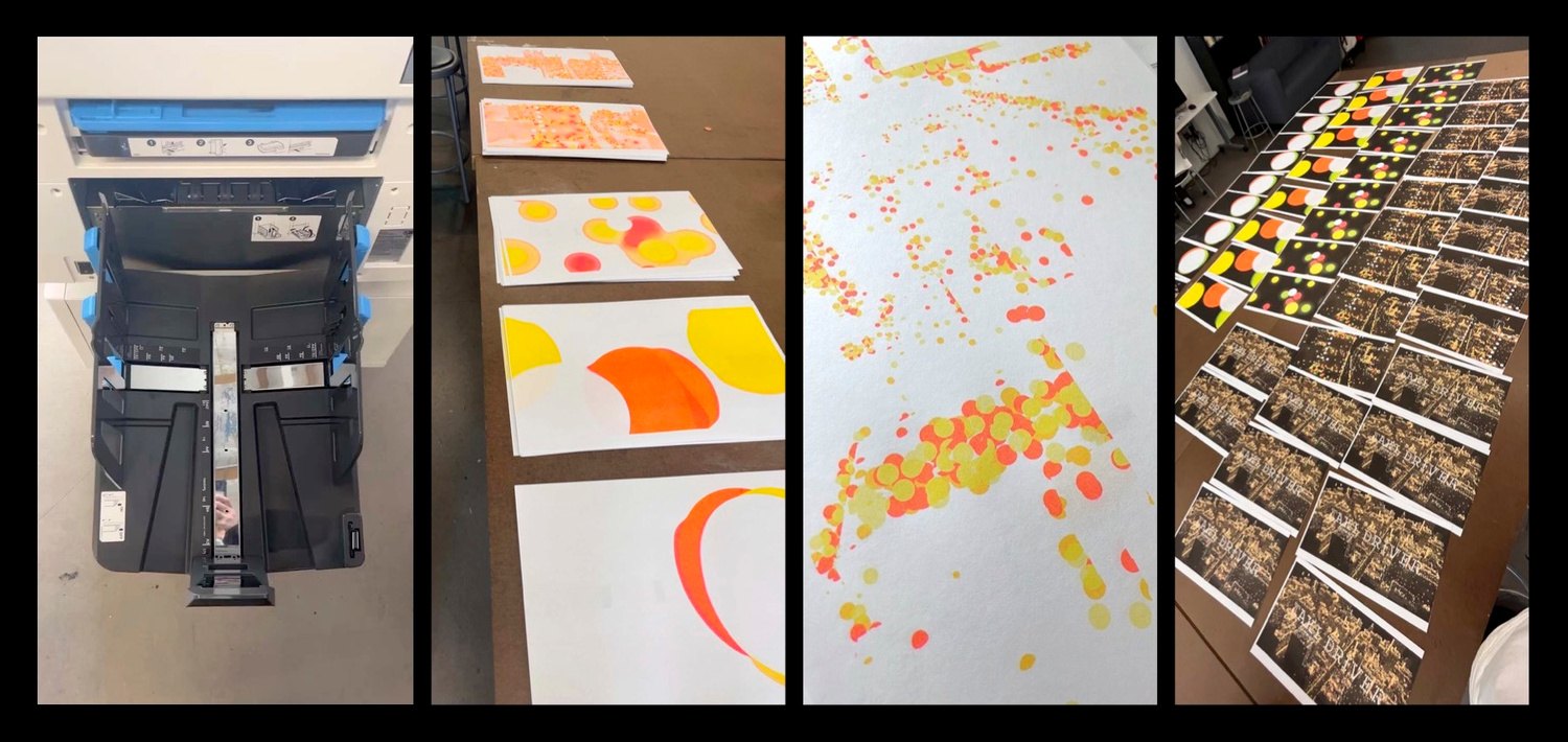 Riso print process and printed title cards